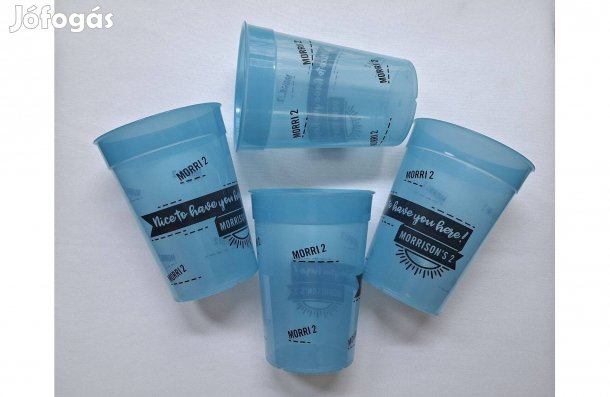 Azonos mintázatú, kék színű repohár * 4 db * 0,4 l * 100 Ft/db