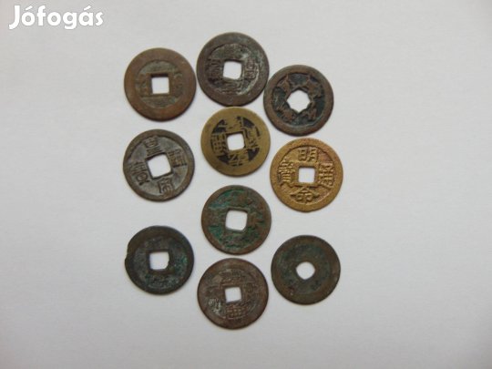 Ázsia 10 darab fémpénz LOT !