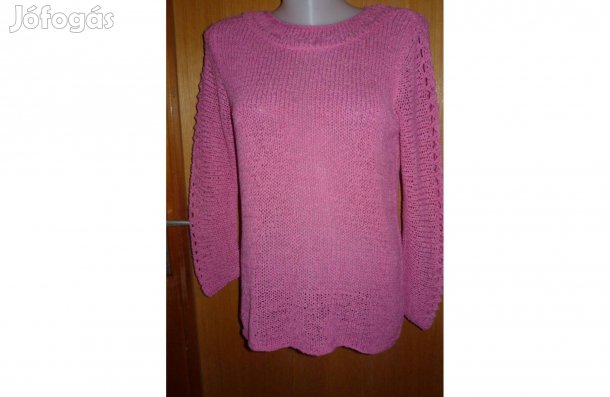Azsúrozott ujjú pink színű vékony pulóver - 38-as