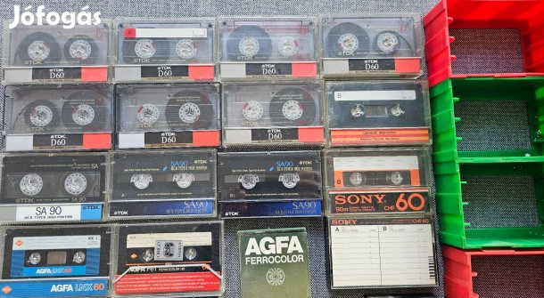 BASF Sony TDK AGFA kazetták tartóval