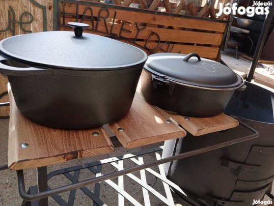 BBQ Öntöttvas 10 Liter Kemence lábos grill kamadó smoker sütő edény