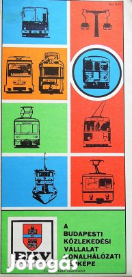 BKV Budapest közlekedési térkép 1984