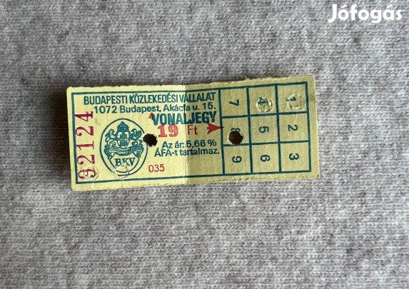 BKV jegy - ritkaság gyűjtőkek!