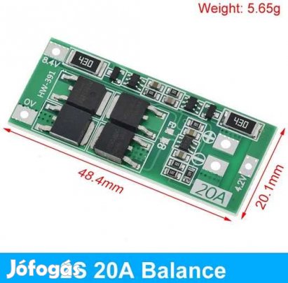 BMS   2S 7,4V 20A Ballanced Version Li-Ion  Akkupakkhoz (5374)