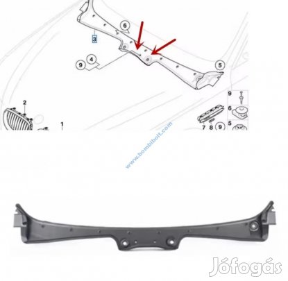 BMW E60 E61 szélvédő alatti burkolat, levélrács 2003-2010
