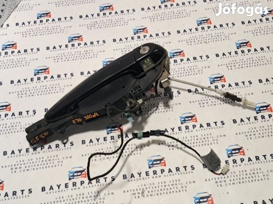 BMW E90 E91 bal első komplett fekete black sapphire külső kilincs - v