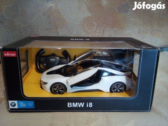BMW I8 fehér távirányítós autó 1:14 arányban fehér színben