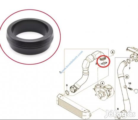 BMW M57 turbo töltőcső tömítő gyűrű 11617801222, 7789049, 7801222, X3
