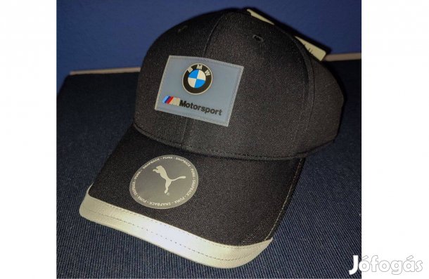 BMW Motorsport eredeti Puma fekete gumi logós baseballsapka