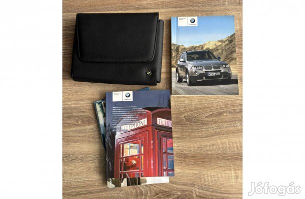 BMW X3 2006 kezelési útmutatóeredeti, BMW logós bőrtokban