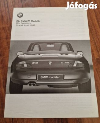 BMW Z3 Facelift Komplett Gyári Árlista 1999