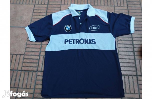 BMW hímzett galléros póló L XL