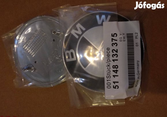 BMW új 82 mm-es fekete-fehér embléma ( első / hátsó logó, jel)