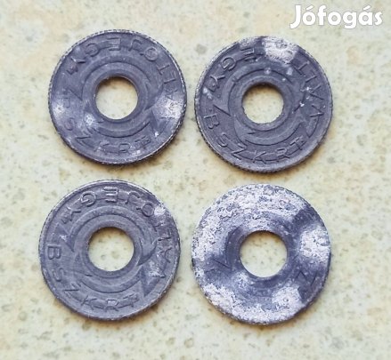 BSZKRT Váltójegy 1943 4 db Zseton B.SZ.K.RT