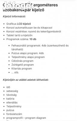 BT4 ergométetetes szobakerékpár eladó