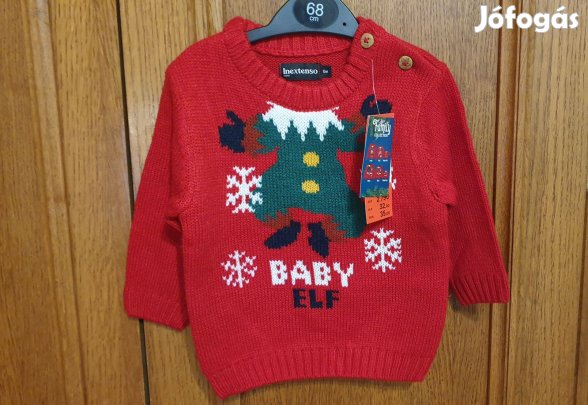 Baba - karácsonyi "átnőtt" pulcsi, pulóver - új, cimkés