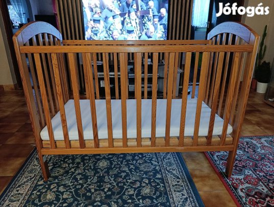 Baba ágy, rácsos ágy+ matrac+ rács védő ajándékba