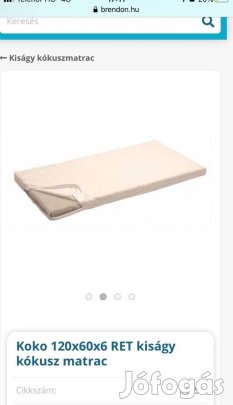 Baba kiságyba kókusz matrac 120x60x6 cm