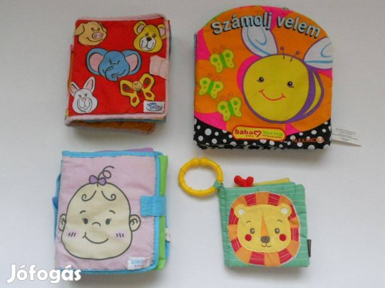 Babajáték bébijáték - textil könyv 4db
