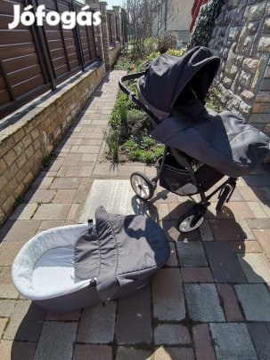 Babakocsi 2 in 1, plussz rögzíthető autósülés