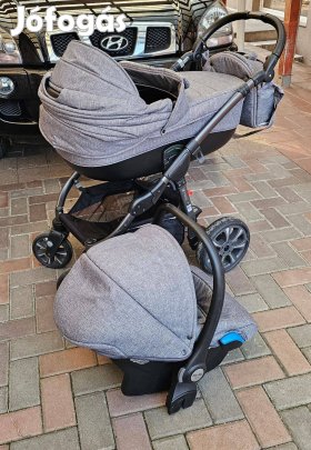 Babakocsi szett Nana váz + mózeskosár + autós hordozó + pelenkázó tá