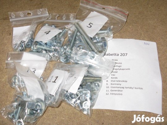 Babetta 207 blokk és váz csavar készlet