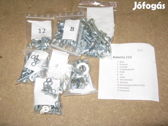 Babetta 210 blokk és váz csavar készlet