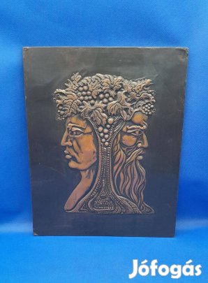 Bacchus mintás réz dombormű falra