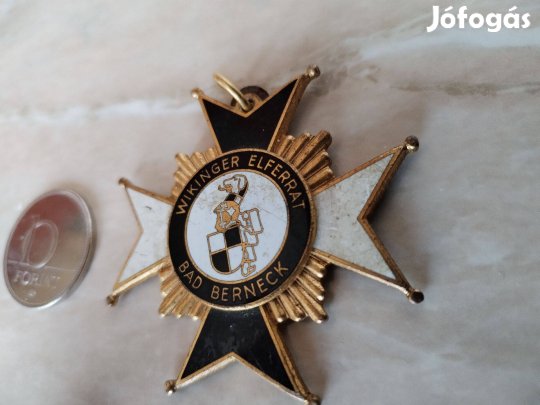 Bad Berneck zománcozott Wiking hagyományörző kereszt szép