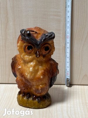 Bagoly figura viaszból, viasz szobor, dísztárgy
