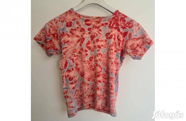 Bahia piros batikolt póló S-es