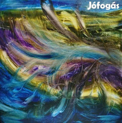 Baján Ildikó festmény 50 x 50 cm. Örvénylő csend