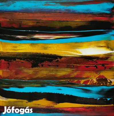 Baján Ildikó festmény 50 x 50 cm. Ősi horizont 1