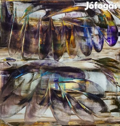 Baján Ildikó festmény 50 x 50 cm. Rejtett jelenlét