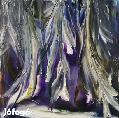 Baján Ildikó festmény 50 x 50 cm. Táncoló íriszek