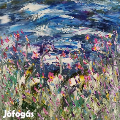 Baján Ildikó festmény 50 x 50 cm. Tavaszi fuvallat