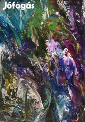 Baján Ildikó festmény 50 x 70 cm. Csodák kertje. Bármi megtörténhet