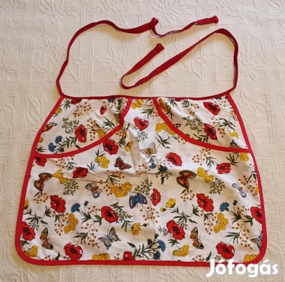 Bájos Újszerű "Kreier" Női / Kislány Zsebes Színes Pamut Kötény