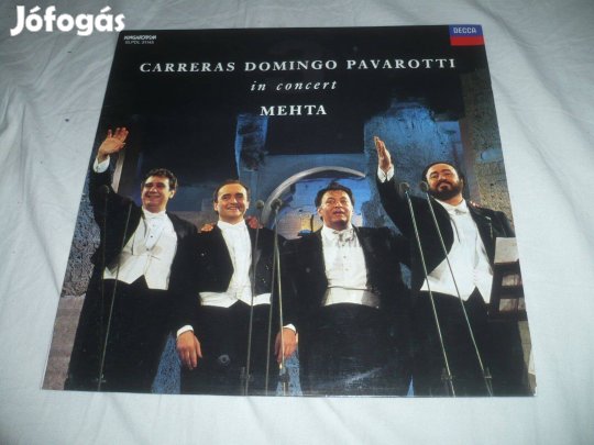 Bakelit lemez carreras domingo pavarotti koncert hibátlan
