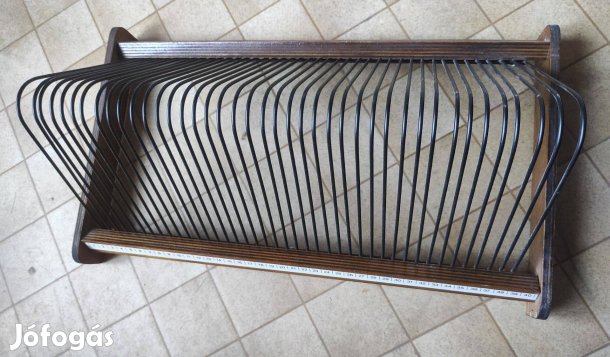 Bakelit lemez tartó, vintage lemezállvány