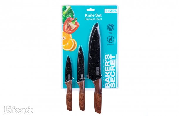 Baker's Secret 3 darabos konyhai kés készlet + pengevédő