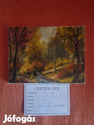 Bakos Bence: Őszi fények olajfestmény 24x18cm