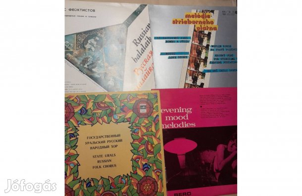Balalajka és melódia zenék bakelit nagylemezen (4 db)