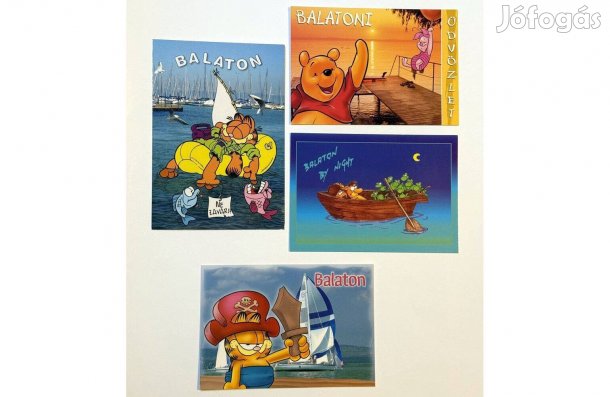 Balaton Garfield Disney Micimackó vicces képeslap üdvözlet üdvözlőlap