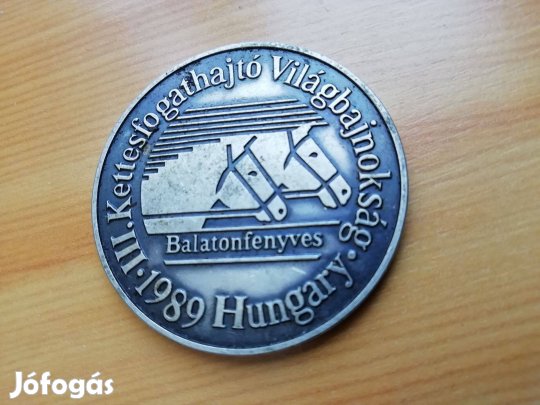 Balatonfenyfes ezüstözött emlékérem III.Kettesfogathajtó Világ