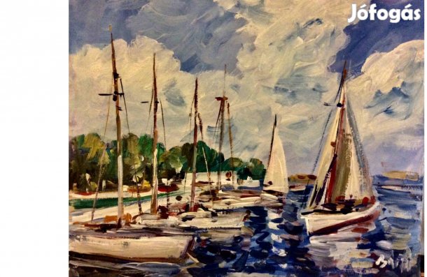 Balatoni vitorlasok - festmény