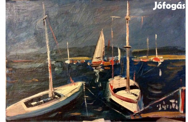 Balatoni vitorlasok festmény