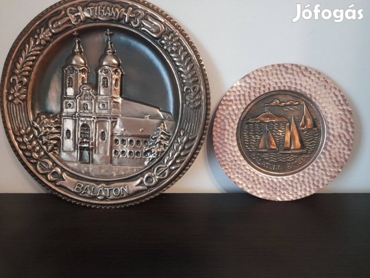 Balatont ábrázoló fali réz tálak