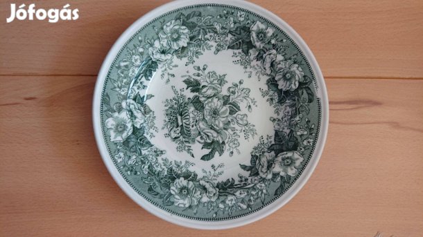 Balmoral holland porcelán tányér sötétzöld virág motívum