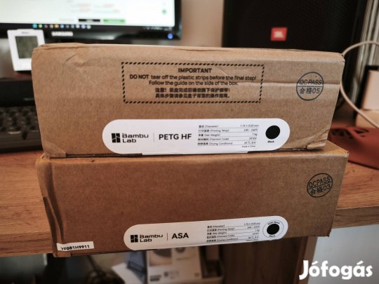 Bambu lab ASA és Petg fekete filament